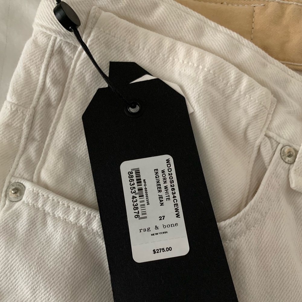 NWT Rag & Bone Engineer Jean Worn White Button Fly - Picture 11 of 13